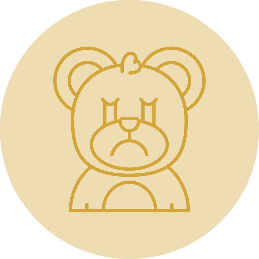 Cry Line Yellow Circle Icon vector