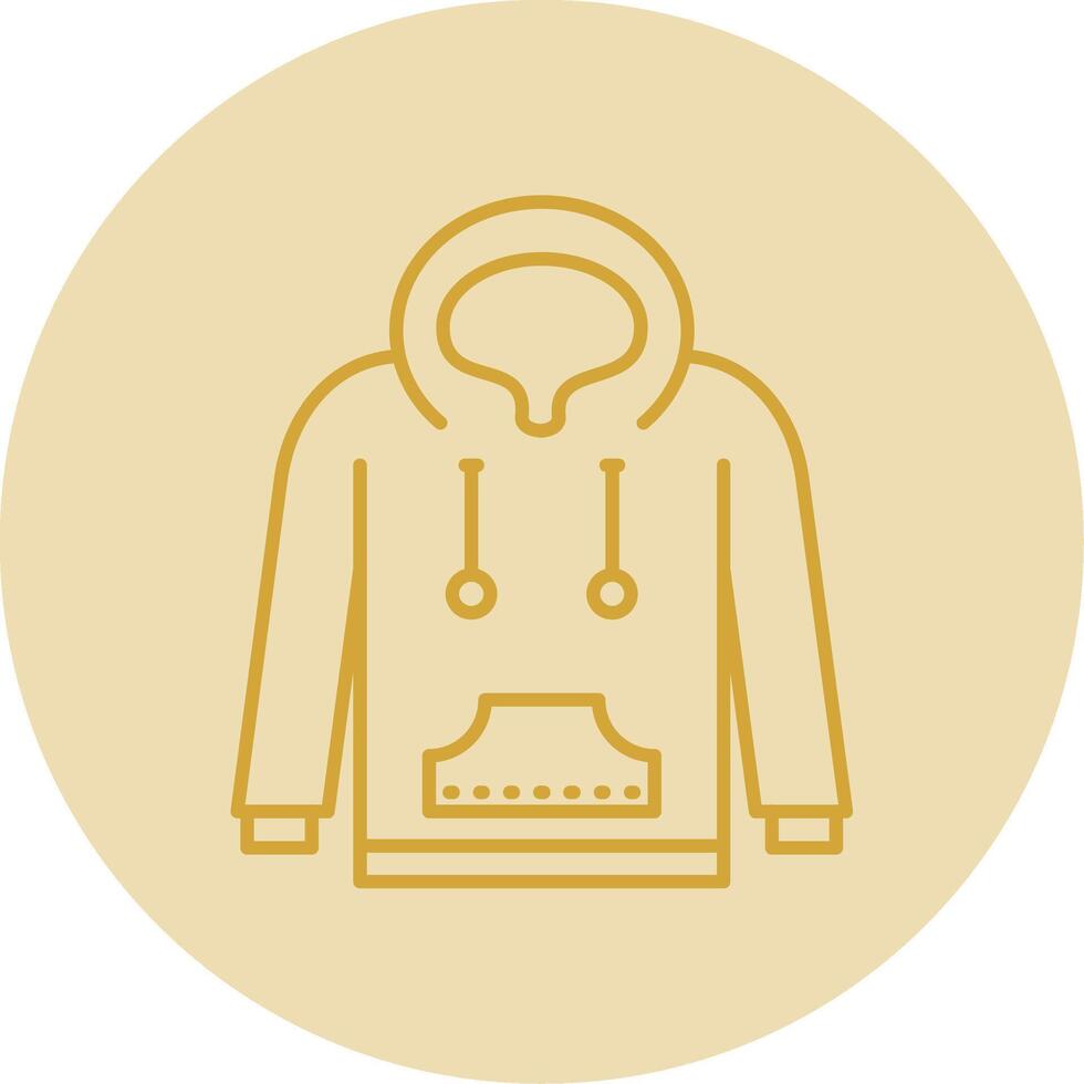 Hoodie Line Yellow Circle Icon vector