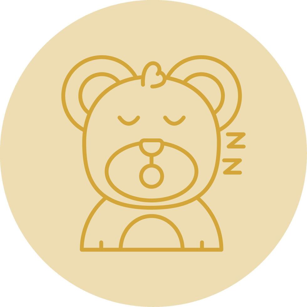 dormir línea amarillo circulo icono vector