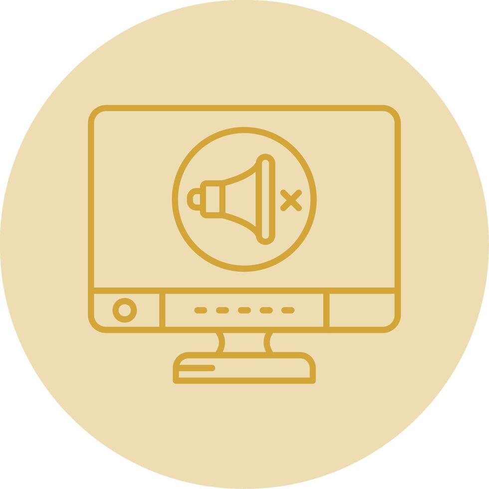 Mute Line Yellow Circle Icon vector