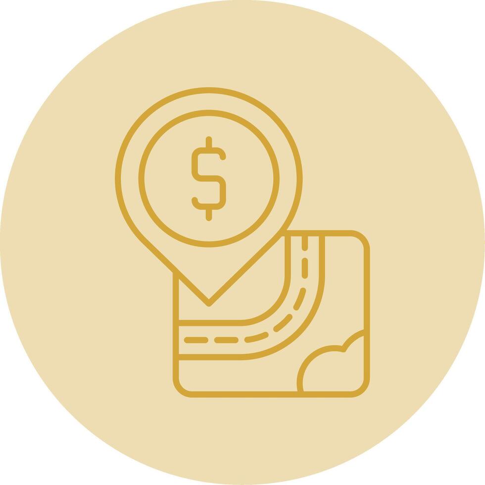 Atm Line Yellow Circle Icon vector