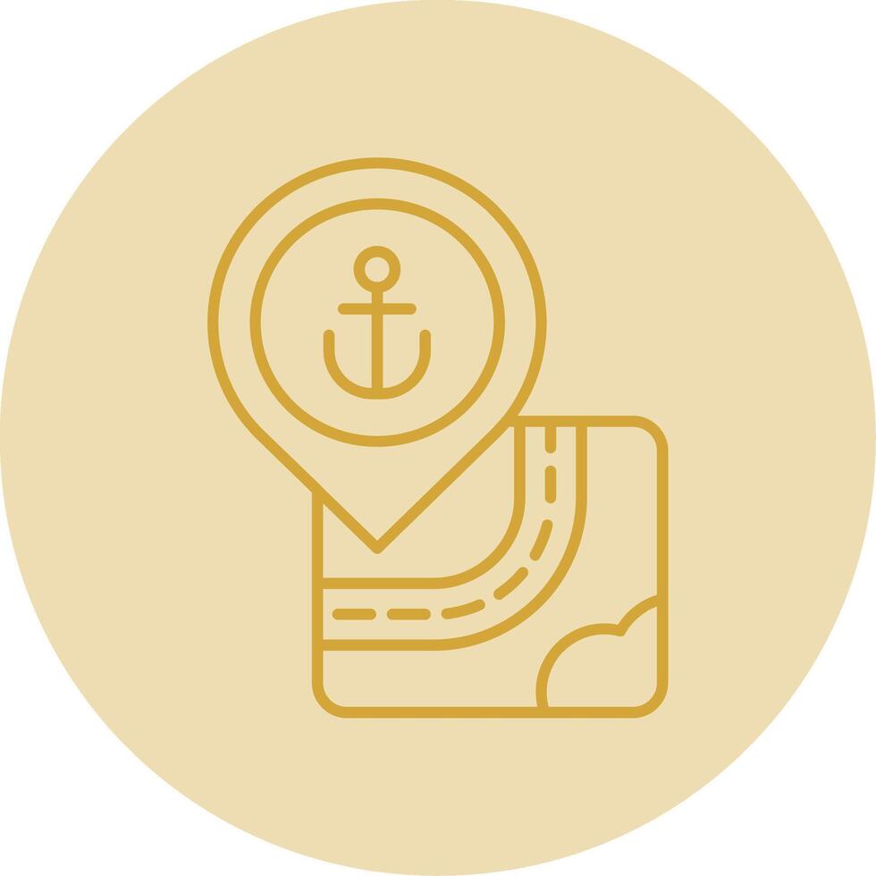 Port Line Yellow Circle Icon vector