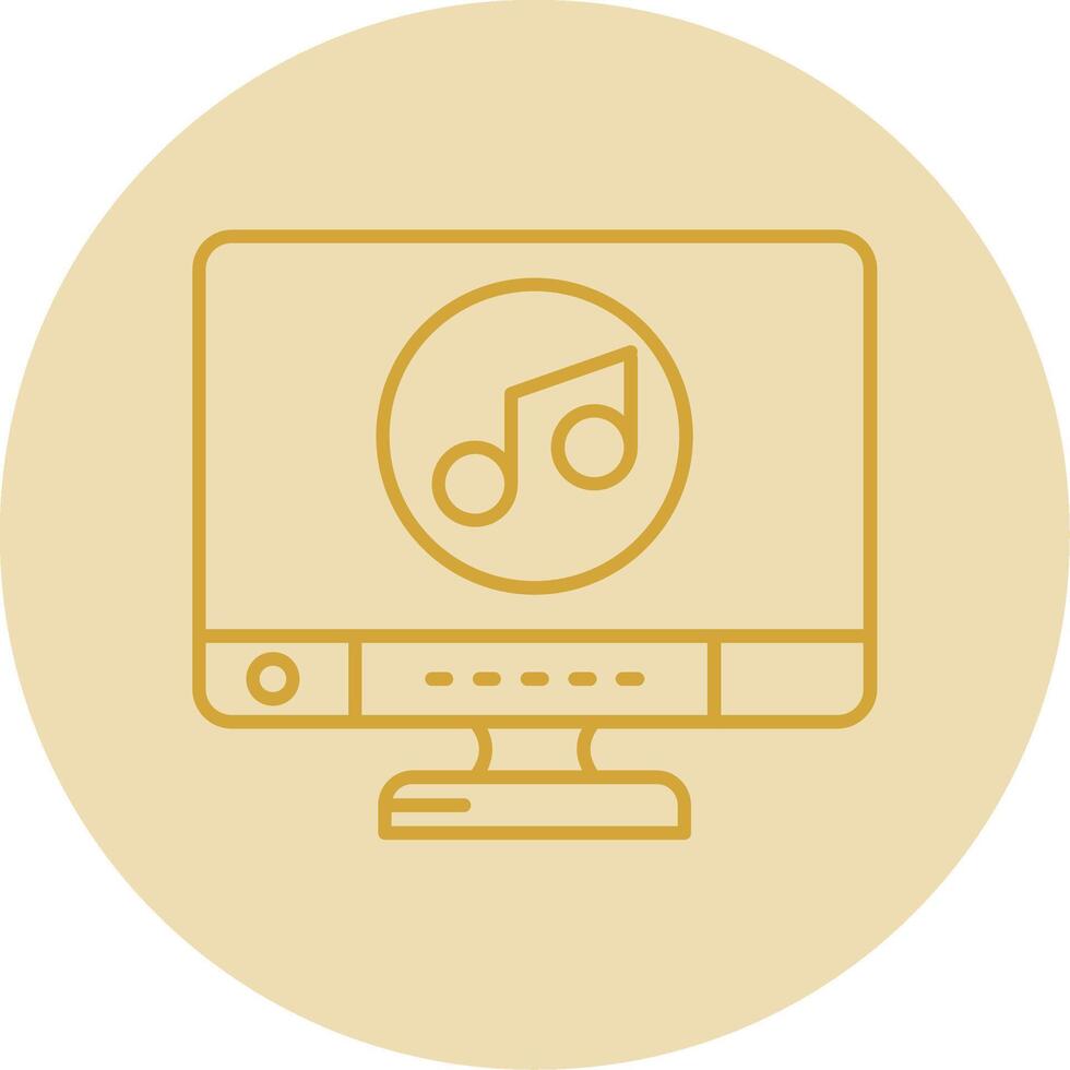 Music Line Yellow Circle Icon vector