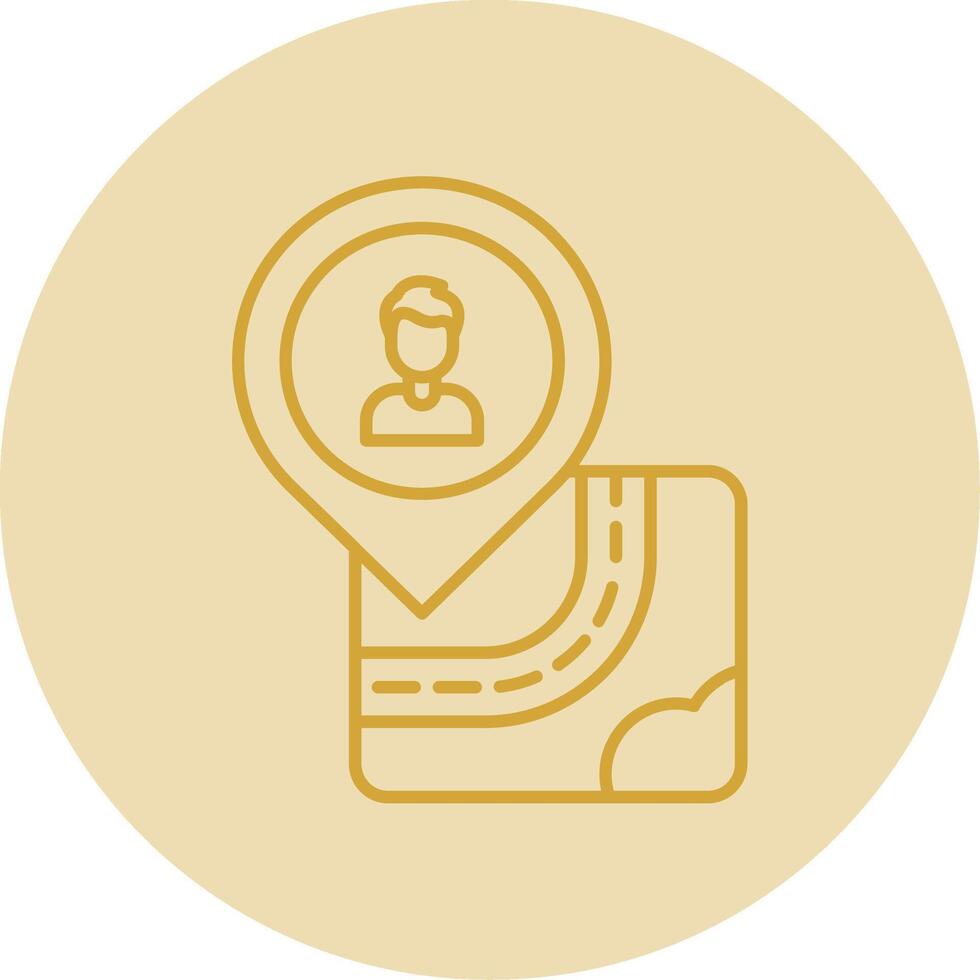 Human Line Yellow Circle Icon vector