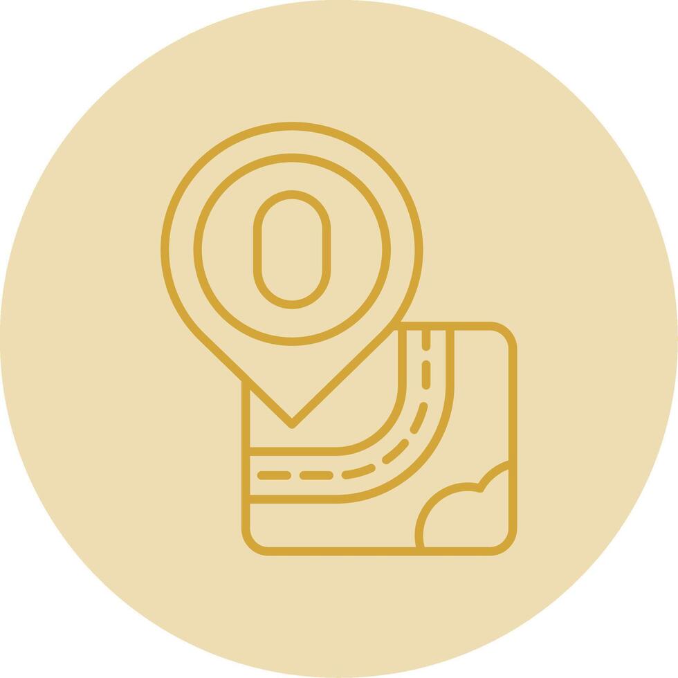 Zero Line Yellow Circle Icon vector
