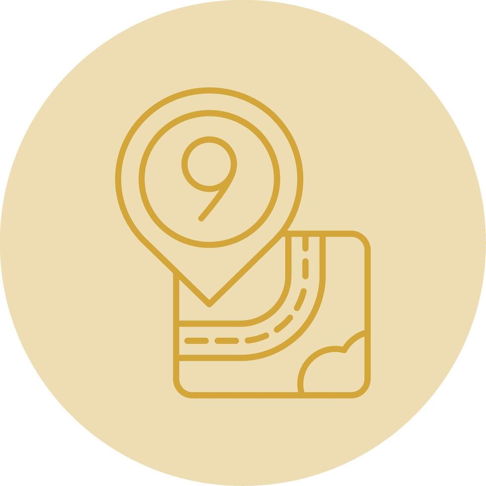 Nine Line Yellow Circle Icon vector