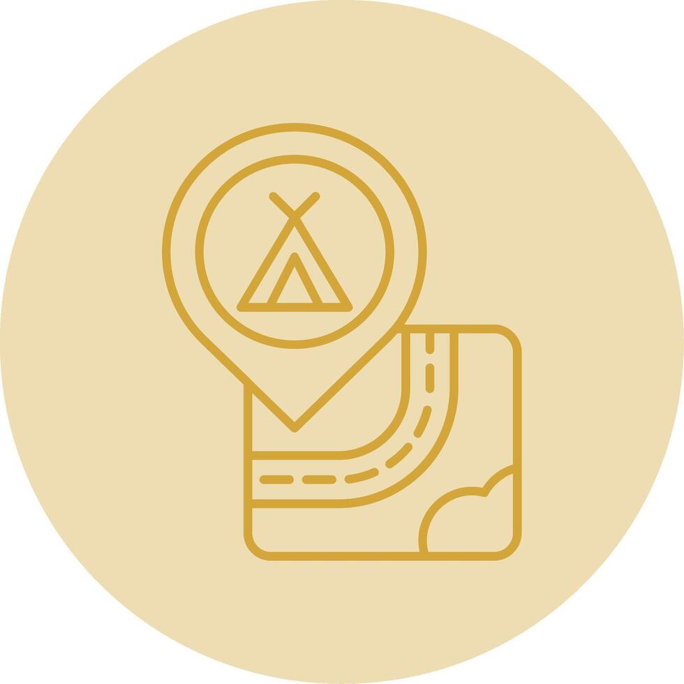 Caming Line Yellow Circle Icon vector