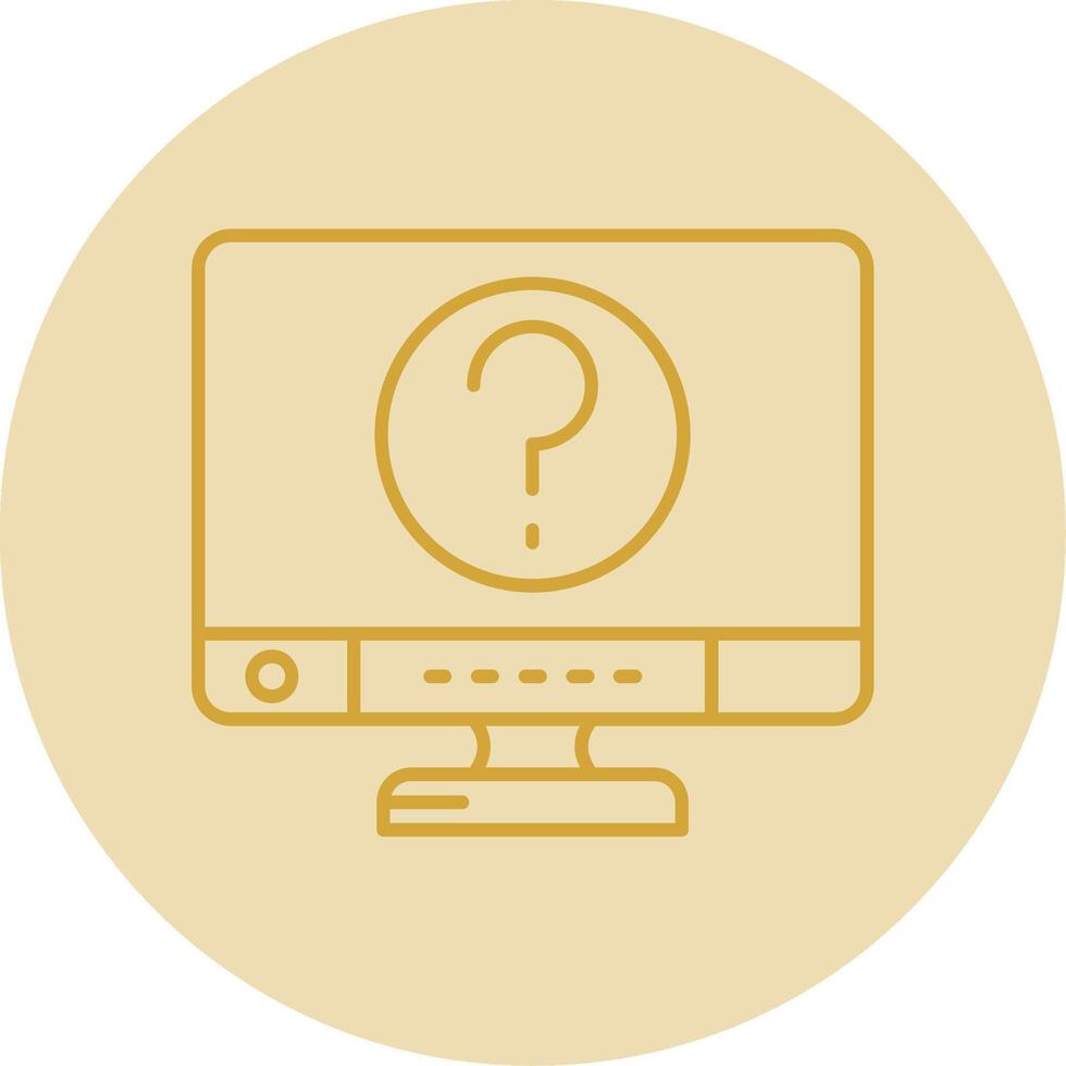 Question Line Yellow Circle Icon vector