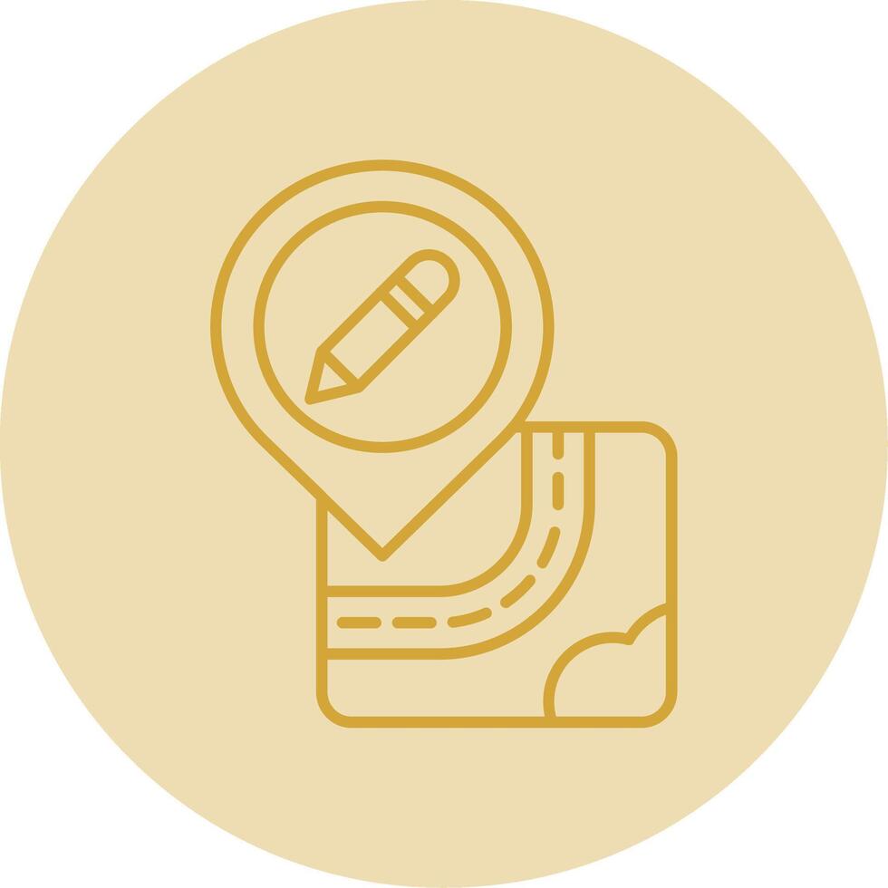 Edit Line Yellow Circle Icon vector