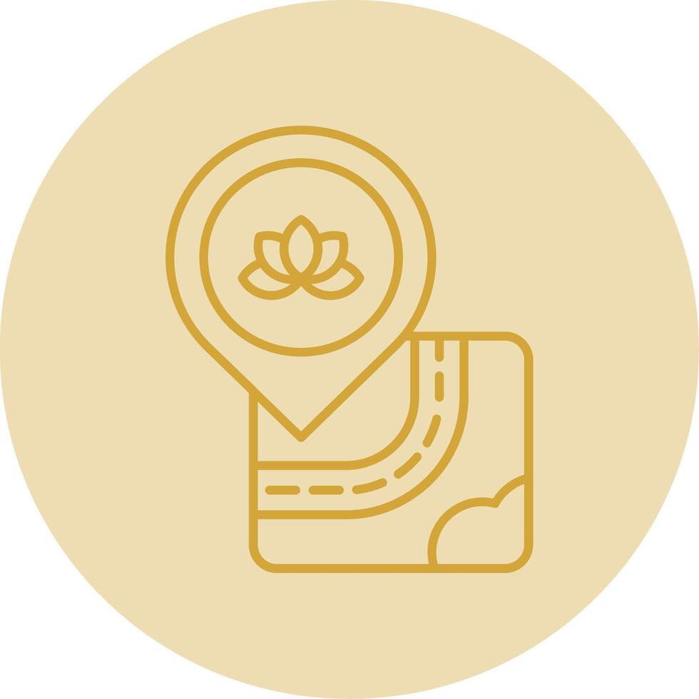 Meditation Line Yellow Circle Icon vector