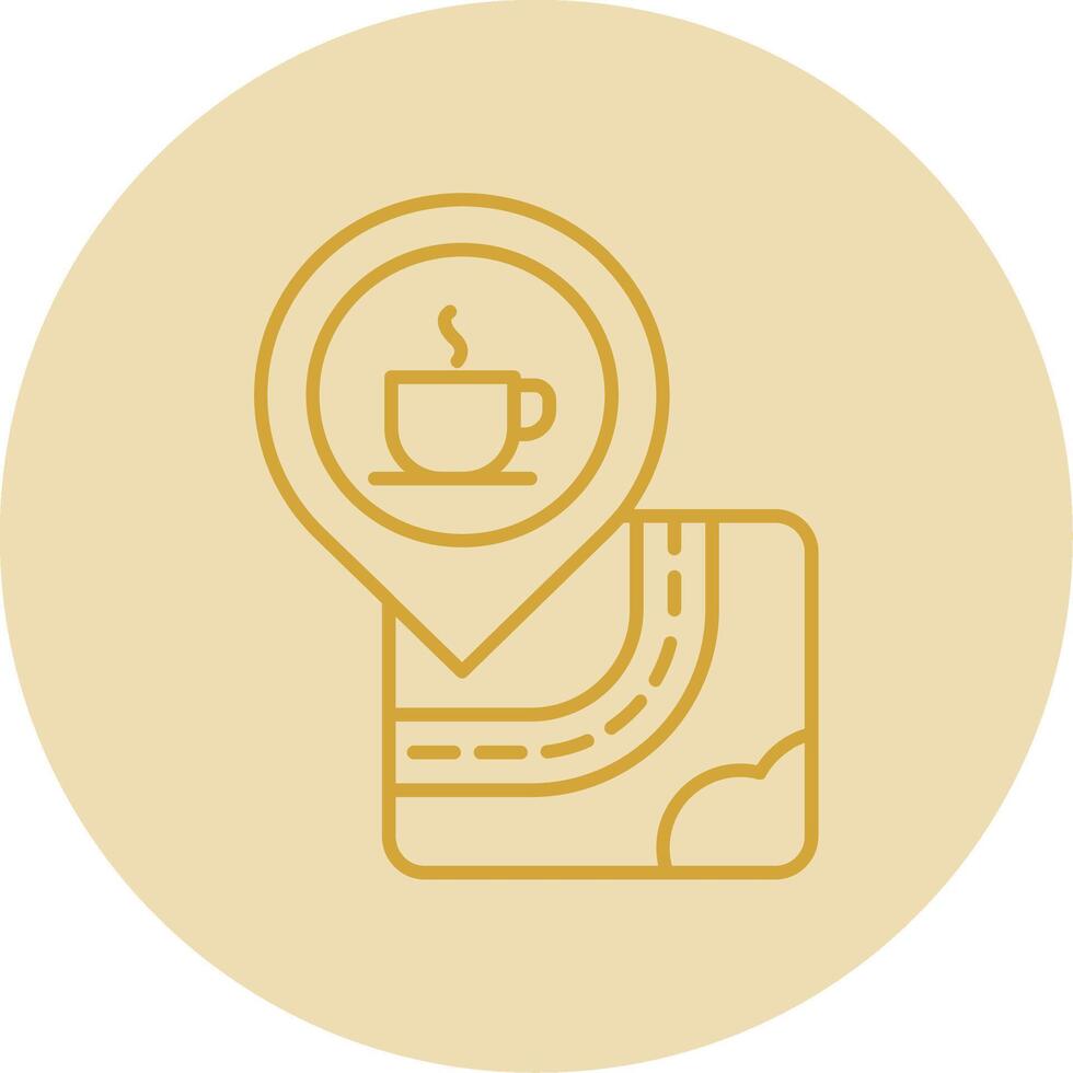 Cafe Line Yellow Circle Icon vector