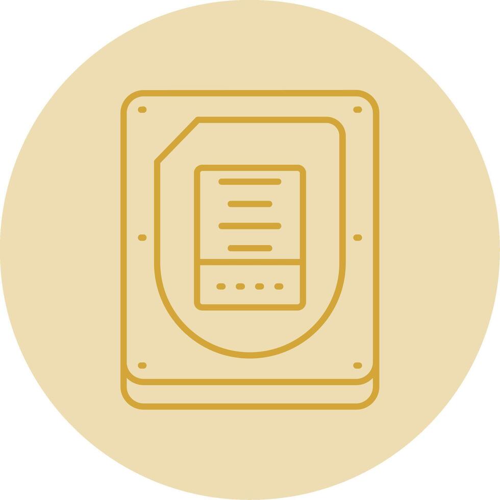 Disk Line Yellow Circle Icon vector