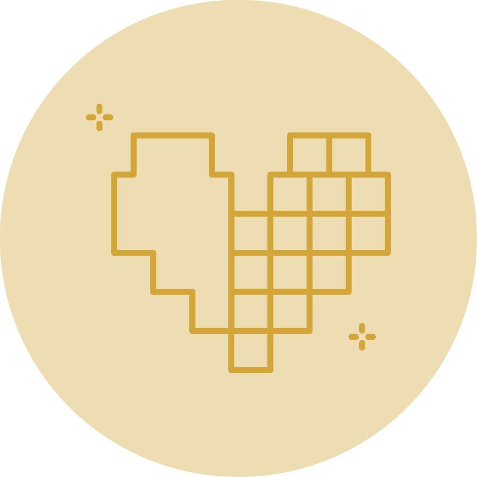 Pixel Line Yellow Circle Icon vector