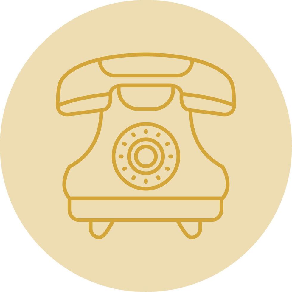 Telephone Line Yellow Circle Icon vector