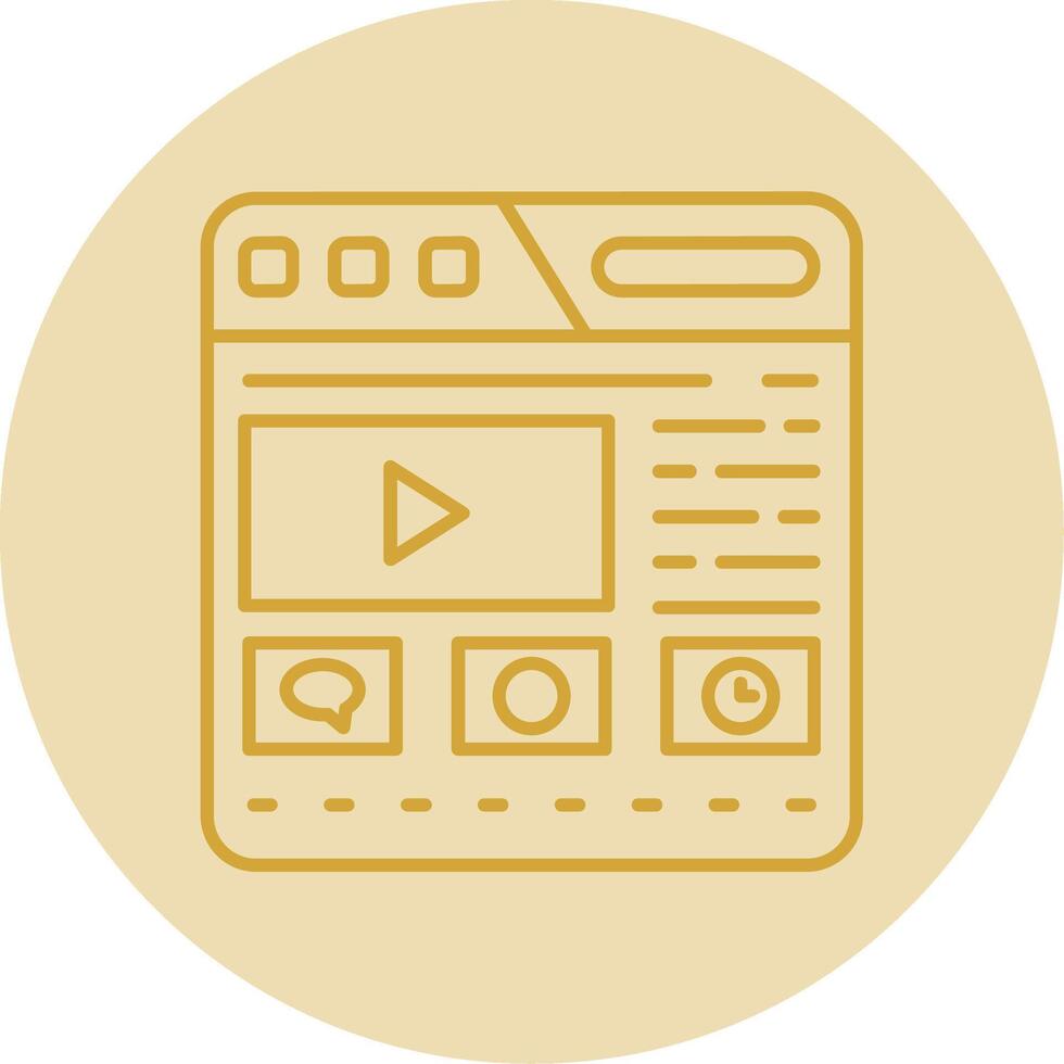 Website Line Yellow Circle Icon vector