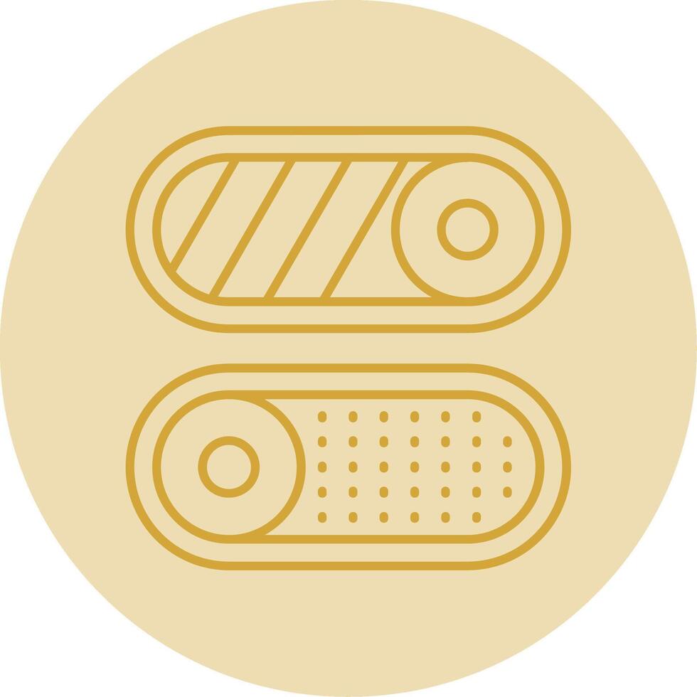 Toggle Line Yellow Circle Icon vector