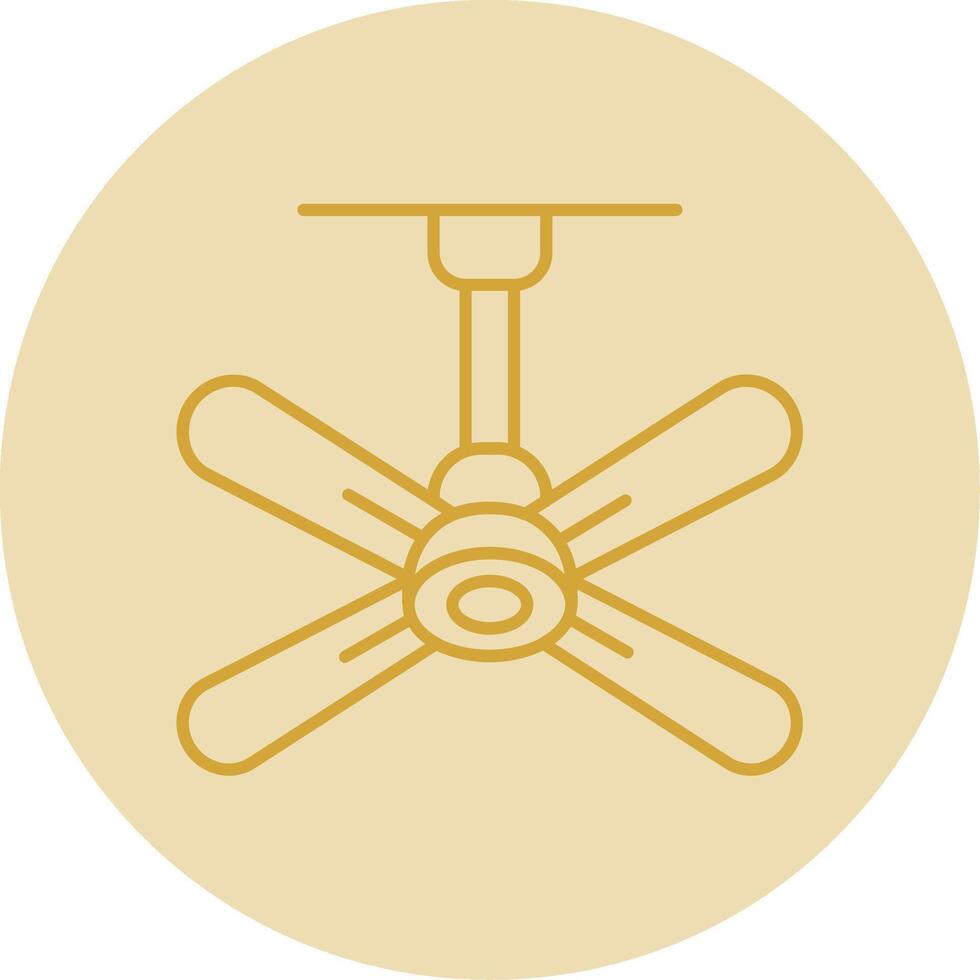 Fan Line Yellow Circle Icon vector