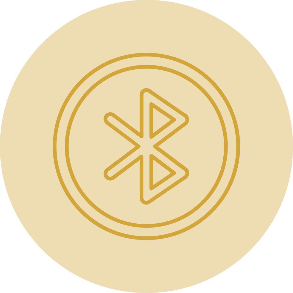 Bluetooth Line Yellow Circle Icon vector