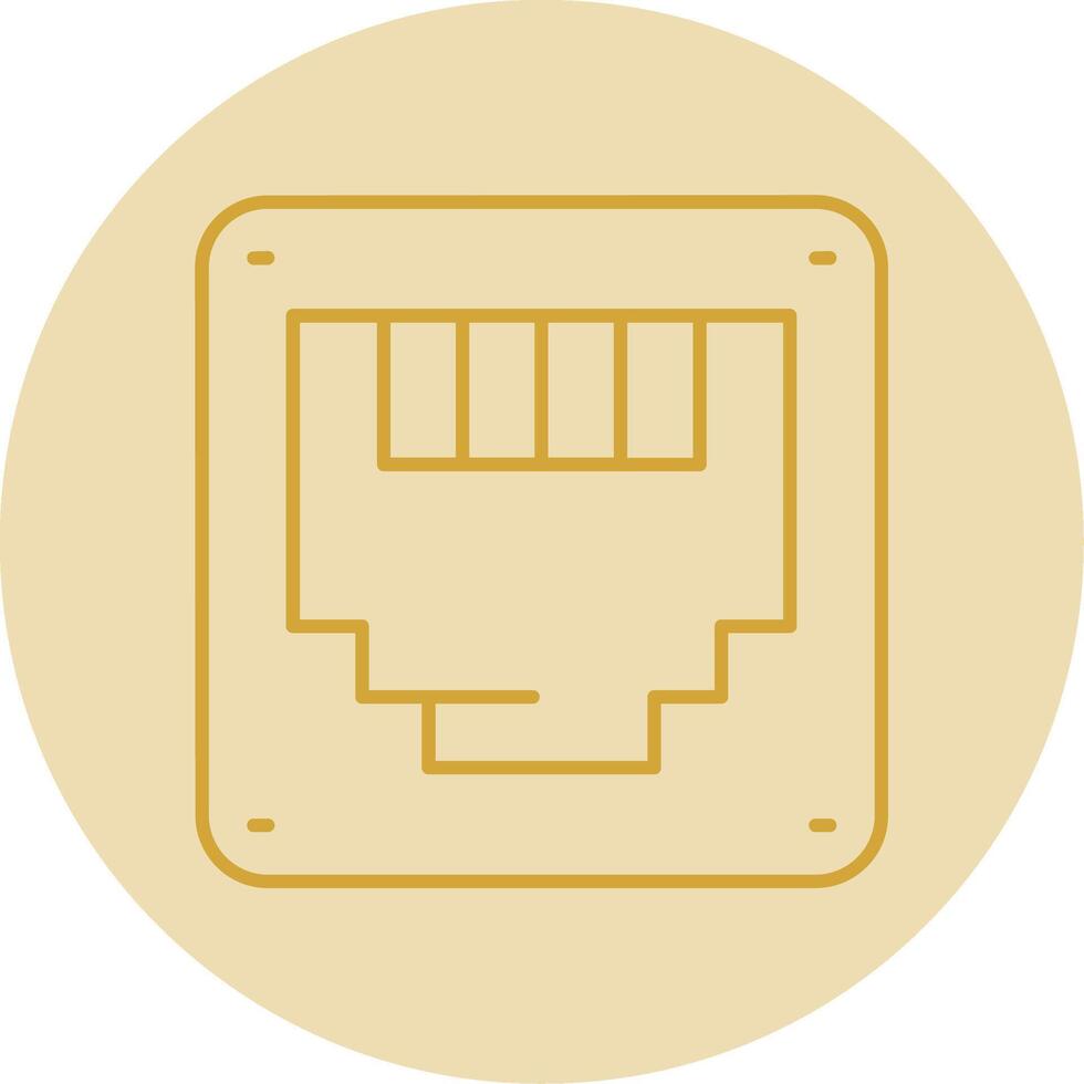 Ethernet Line Yellow Circle Icon vector