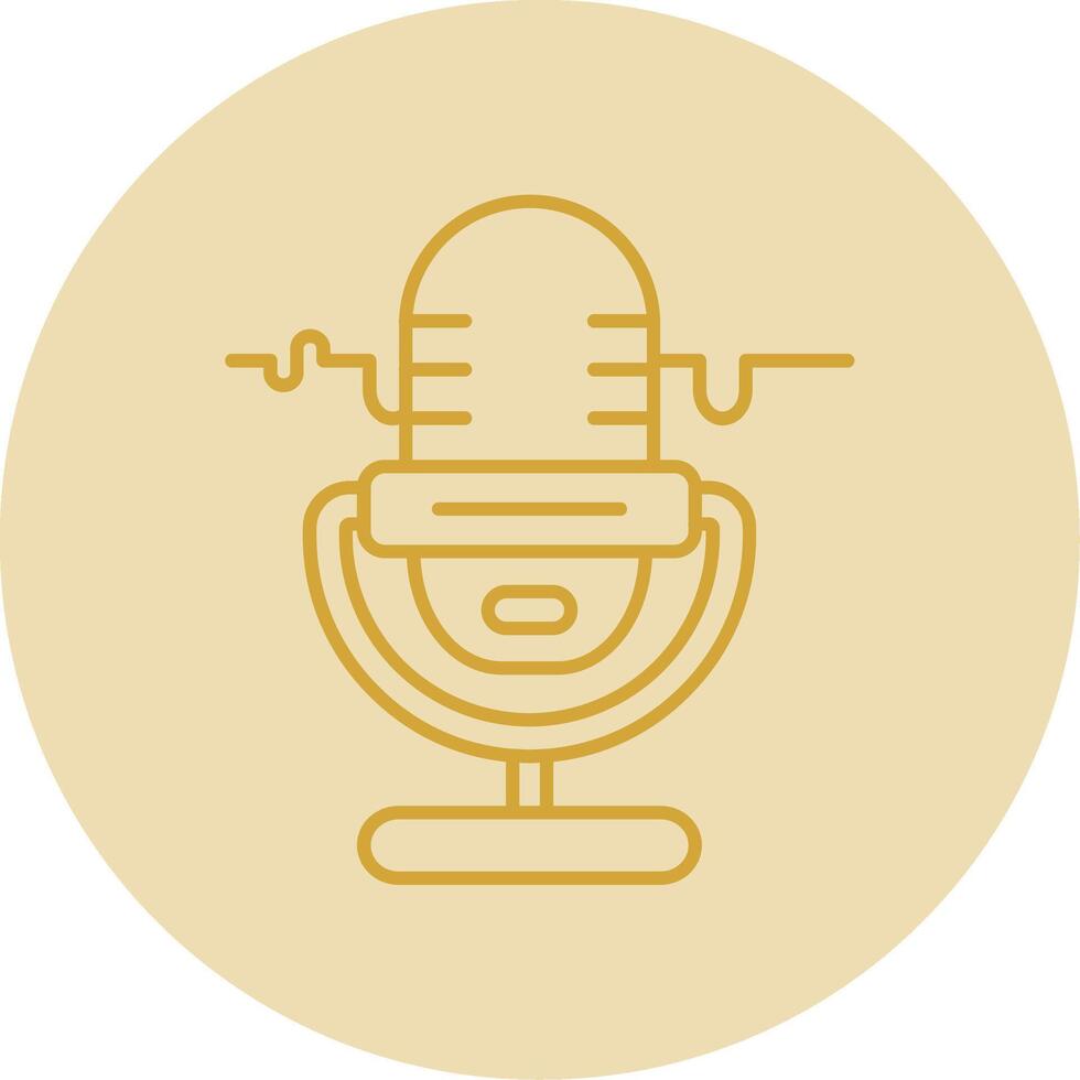 Microphone Line Yellow Circle Icon vector