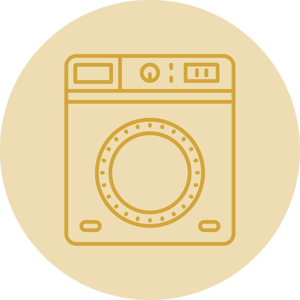 Laundry Line Yellow Circle Icon vector