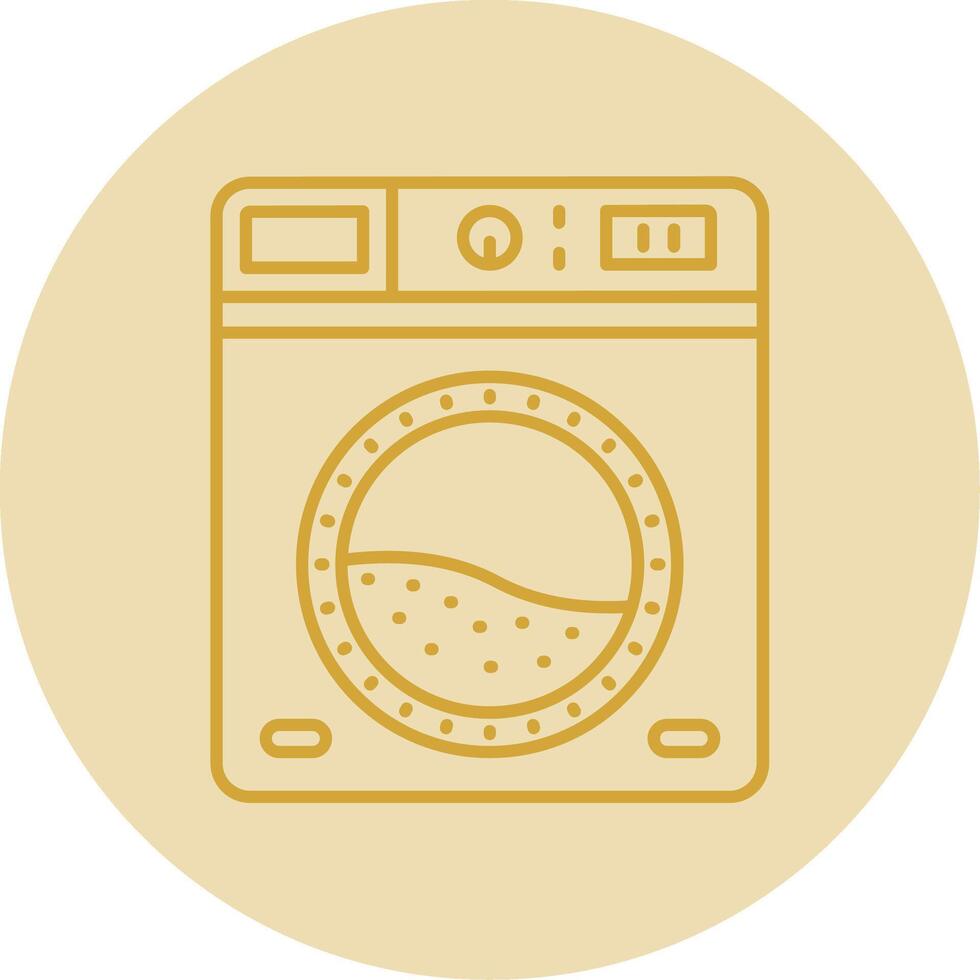 Laundry Line Yellow Circle Icon vector