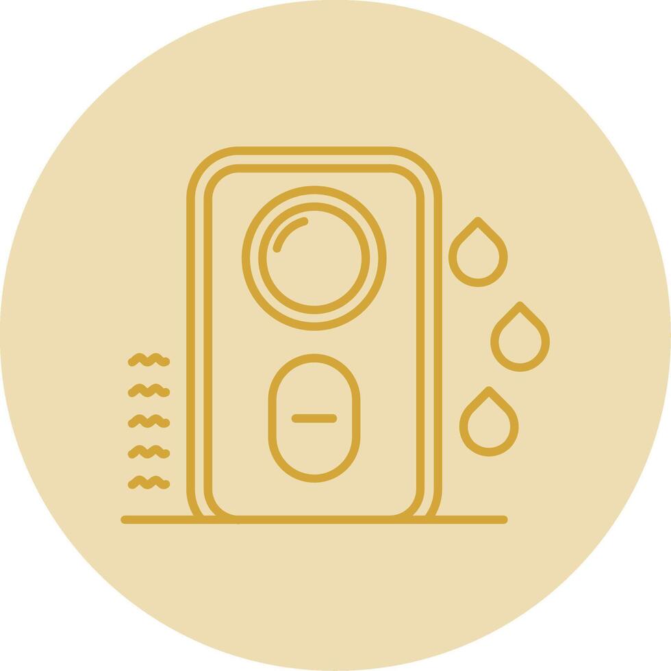 Humidifier Line Yellow Circle Icon vector