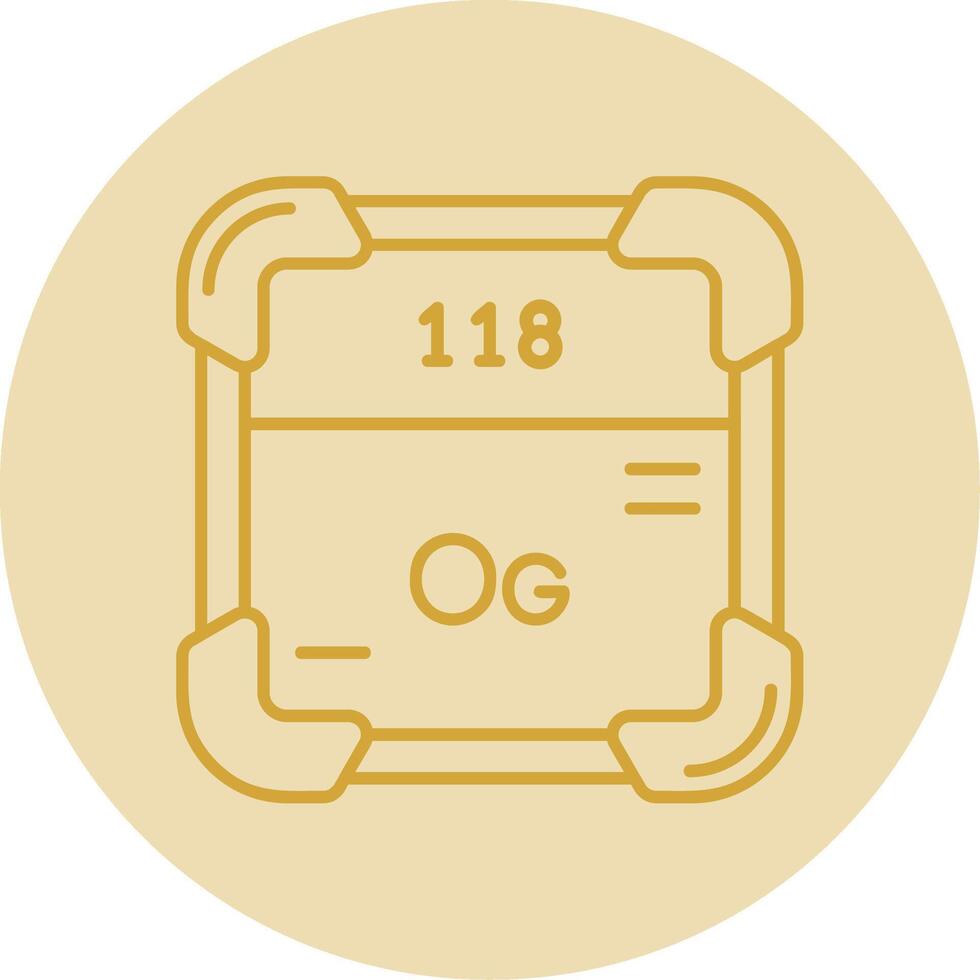 Oganesson Line Yellow Circle Icon vector