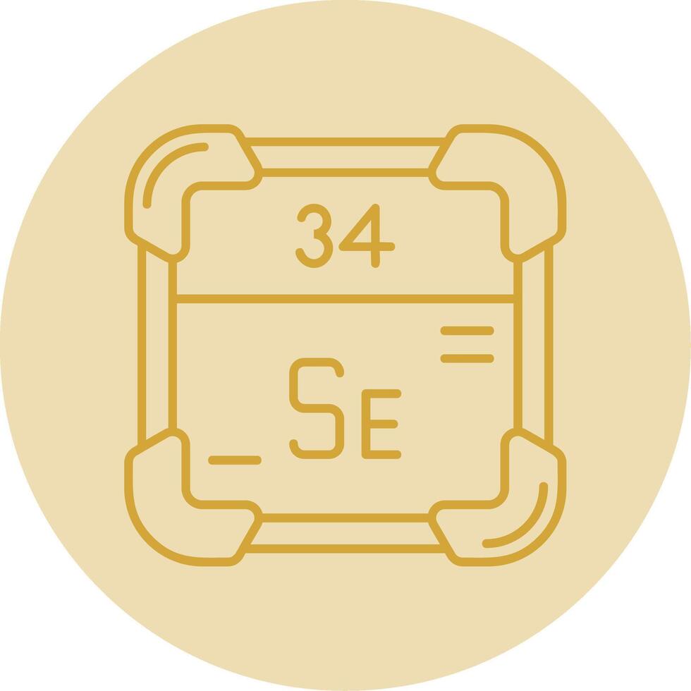 Selenium Line Yellow Circle Icon vector