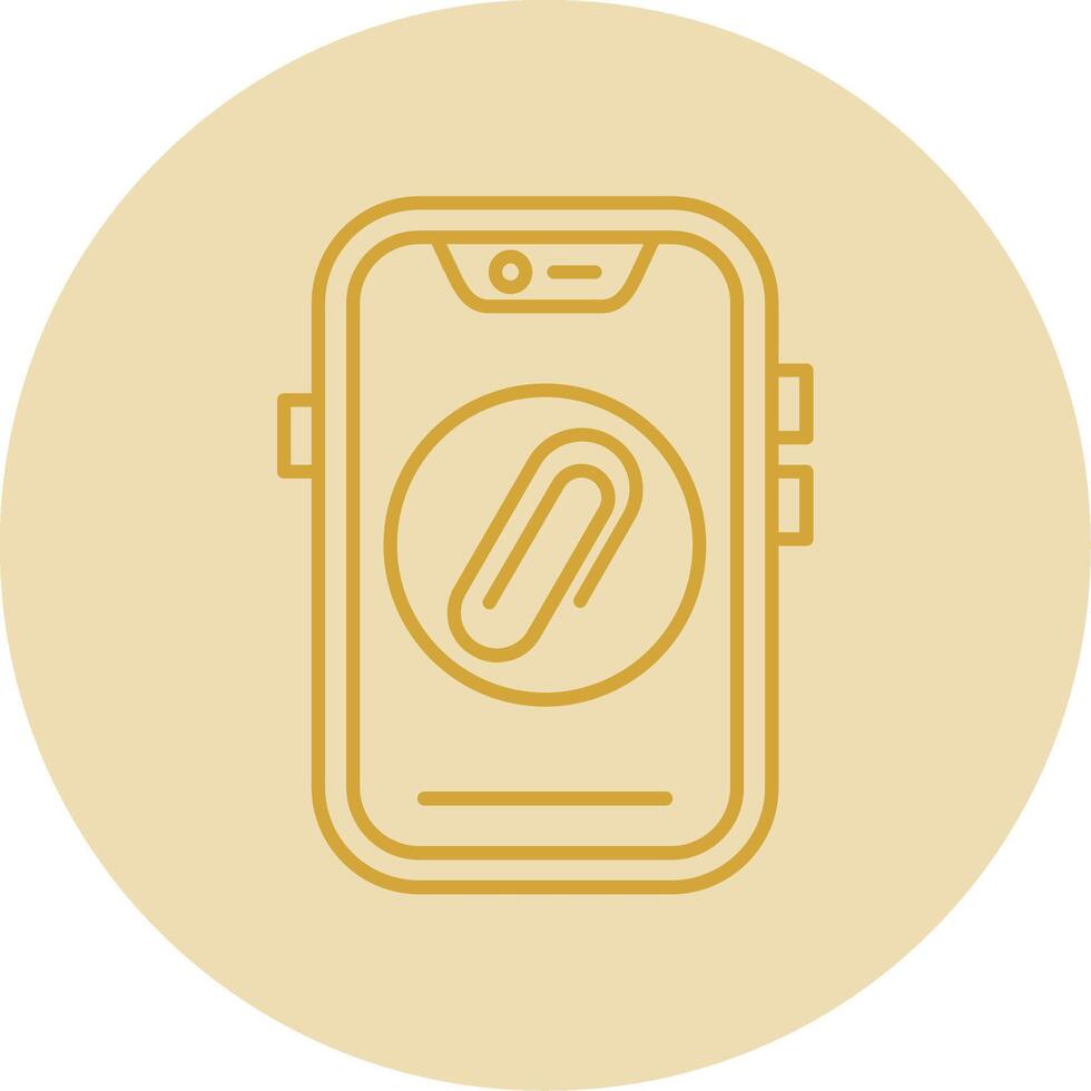 Clip Line Yellow Circle Icon vector