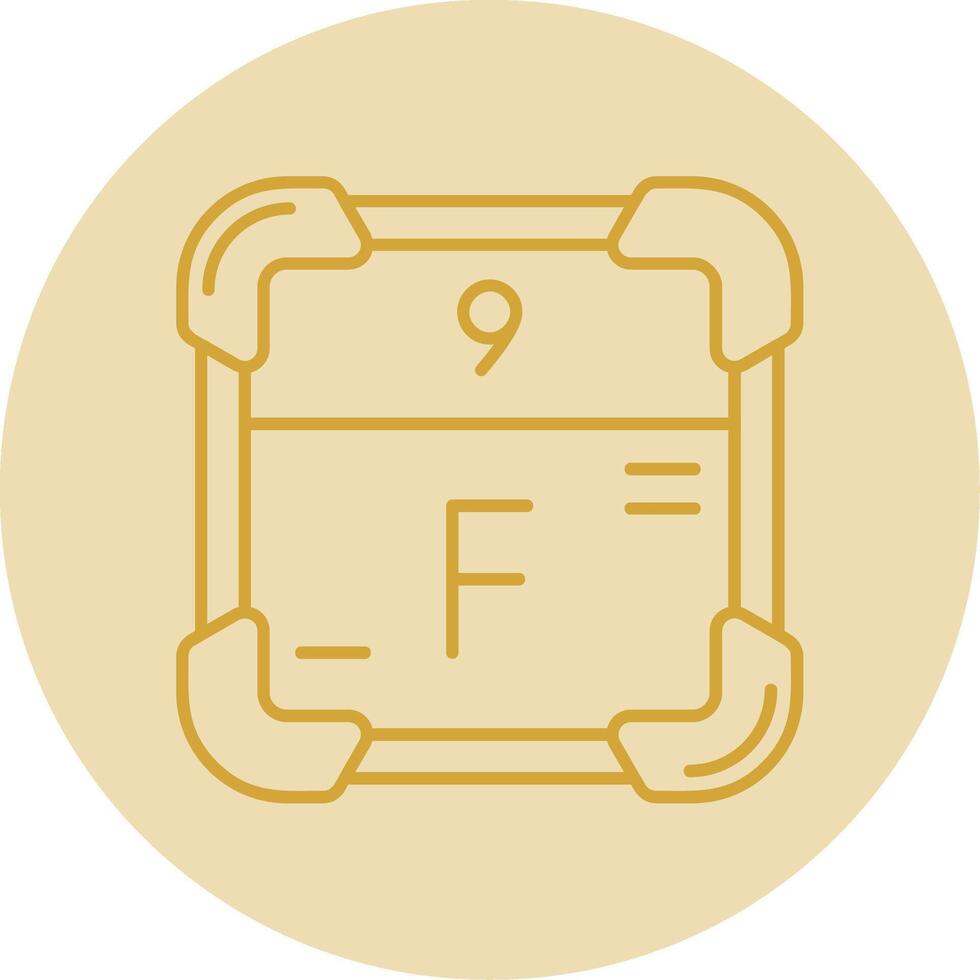 Fluorine Line Yellow Circle Icon vector