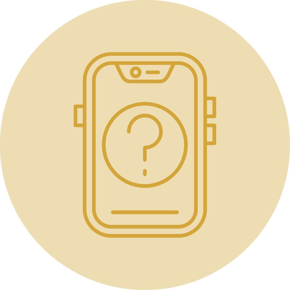 Question Line Yellow Circle Icon vector