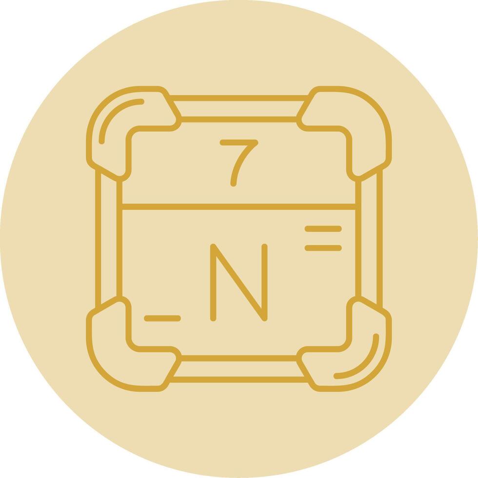 Nitrogen Line Yellow Circle Icon vector