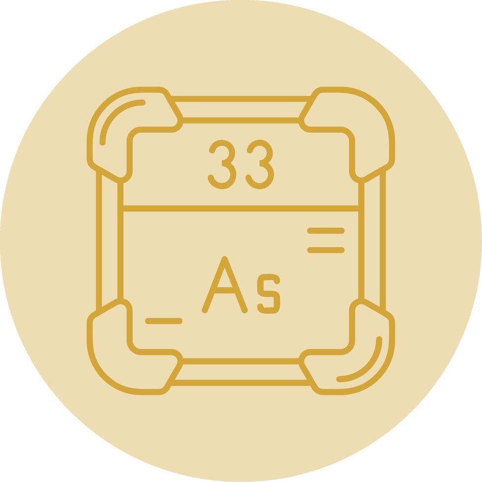 Arsenic Line Yellow Circle Icon vector