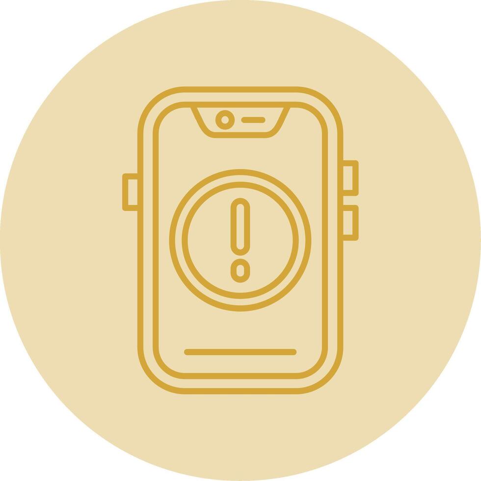 Error Line Yellow Circle Icon vector
