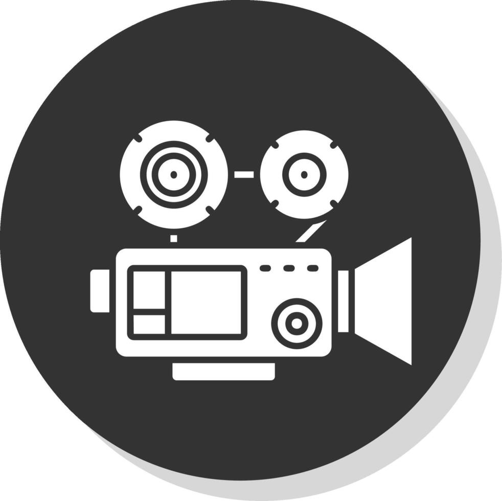 Video camera Glyph Grey Circle Icon vector