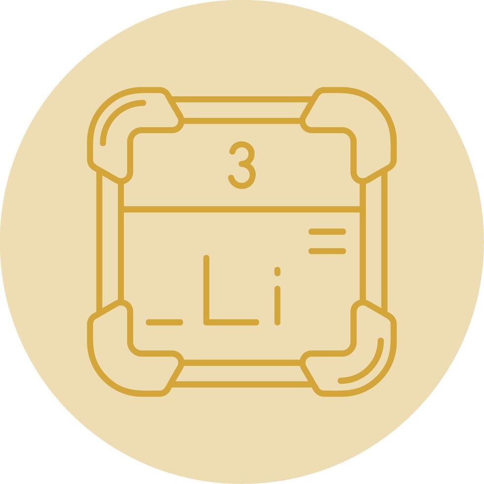 Lithium Line Yellow Circle Icon vector