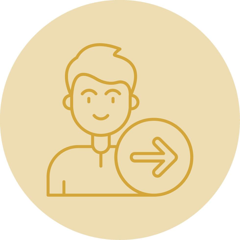 Forward Line Yellow Circle Icon vector