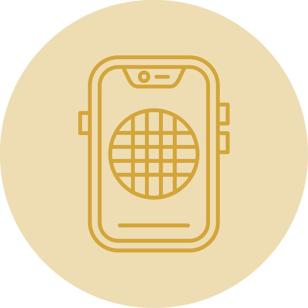 Grid Line Yellow Circle Icon vector