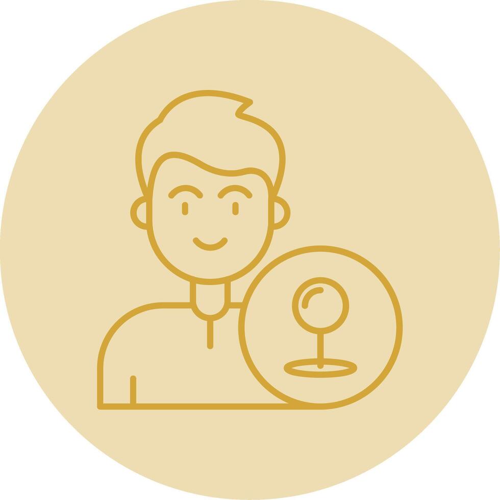 Pin Line Yellow Circle Icon vector