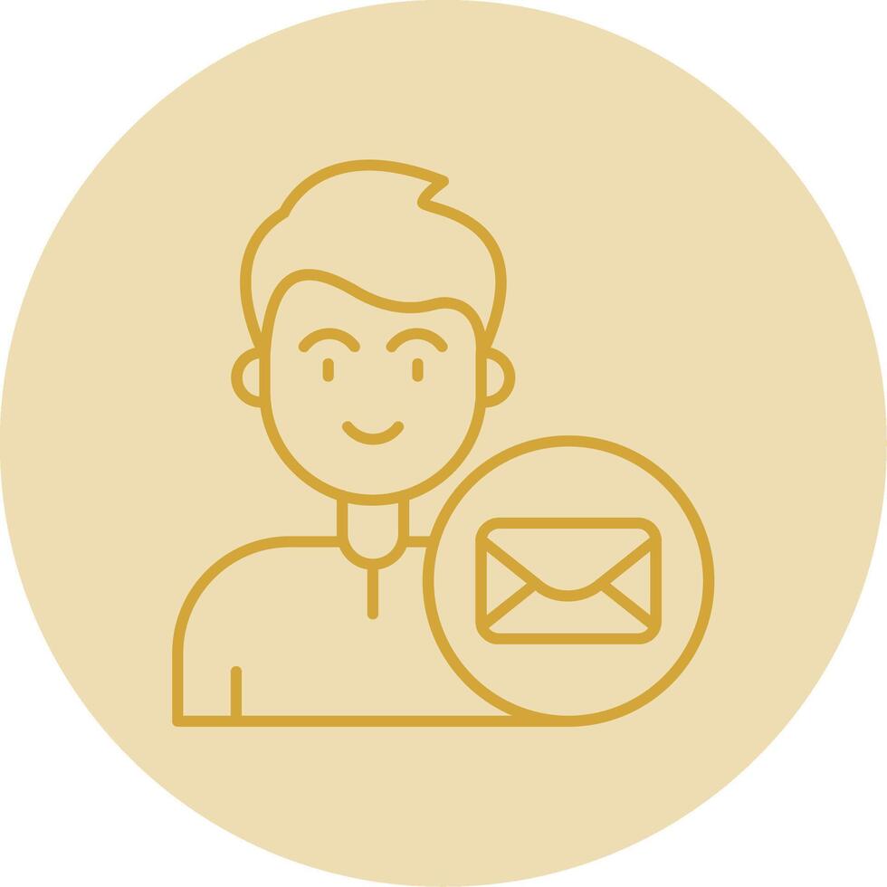 Email Line Yellow Circle Icon vector