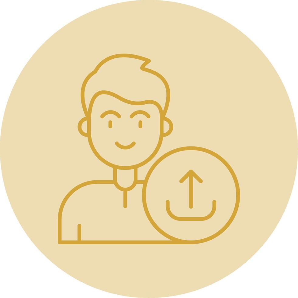 Upload Line Yellow Circle Icon vector