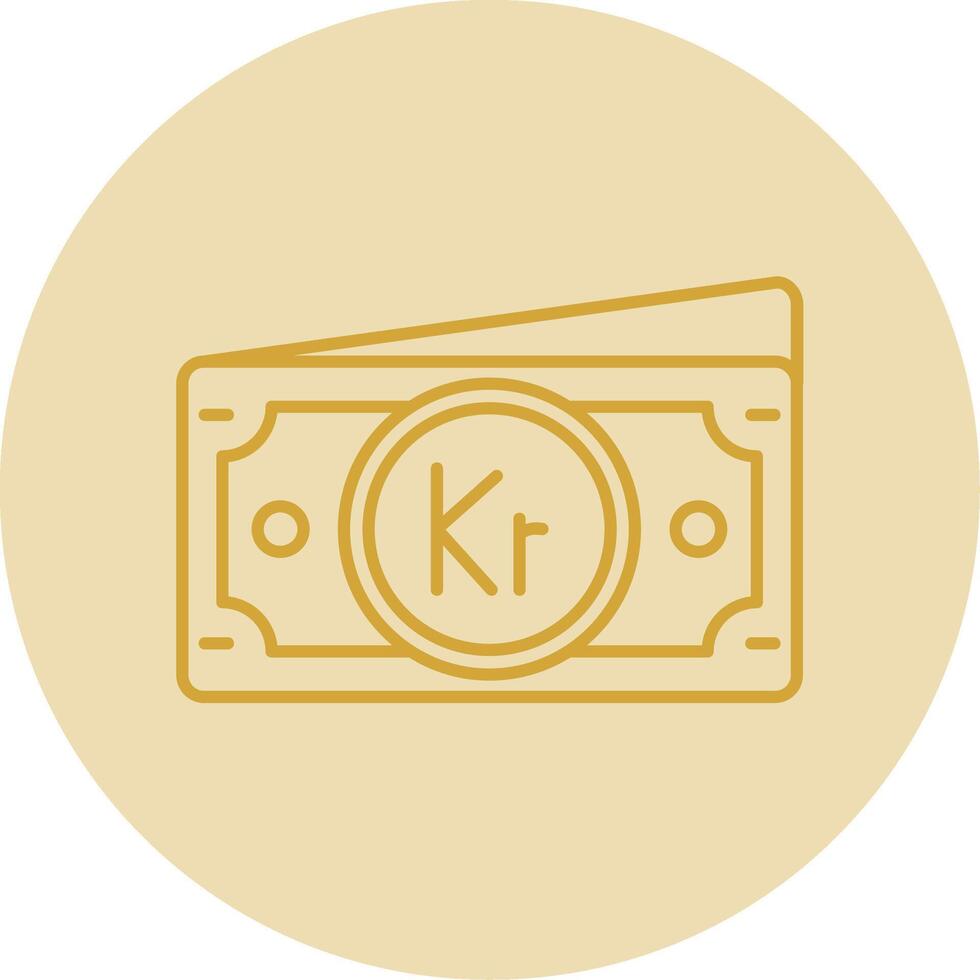 Krone Line Yellow Circle Icon vector