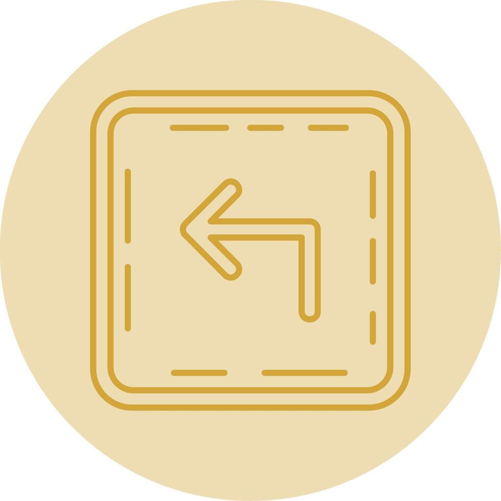 Turn Line Yellow Circle Icon vector