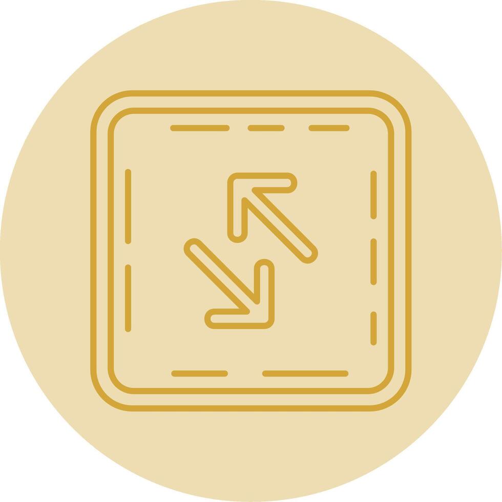 Swap Line Yellow Circle Icon vector
