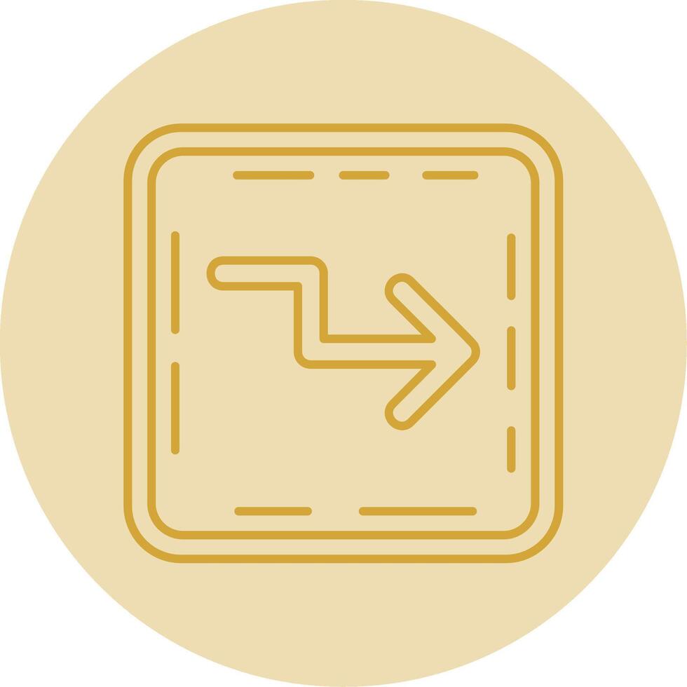 Zigzag Line Yellow Circle Icon vector