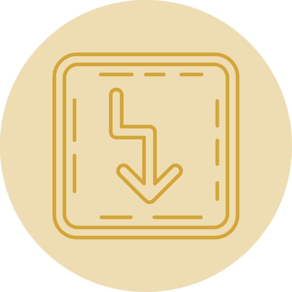 Zigzag Line Yellow Circle Icon vector