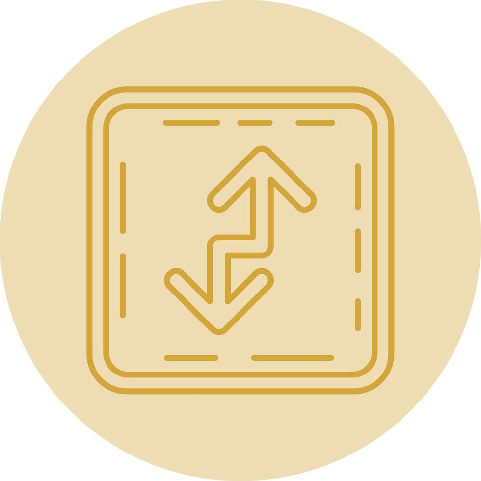 Zigzag Line Yellow Circle Icon vector