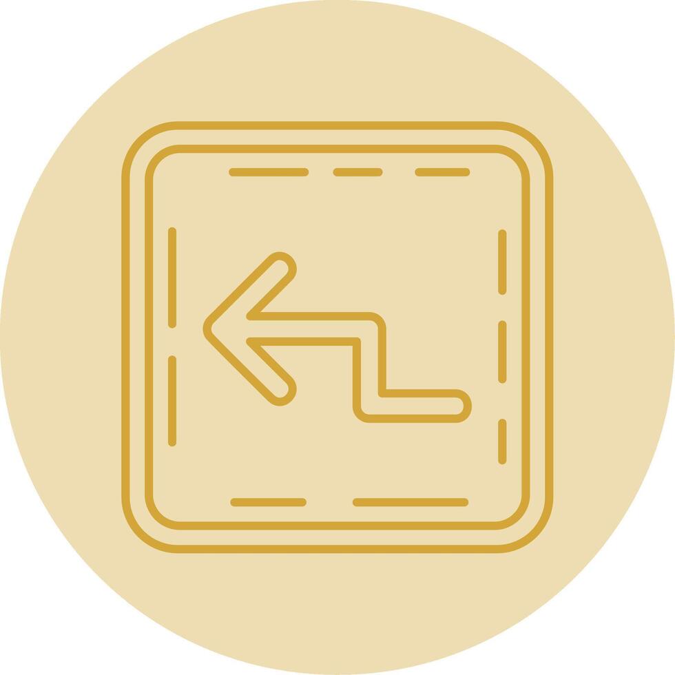 Zigzag Line Yellow Circle Icon vector