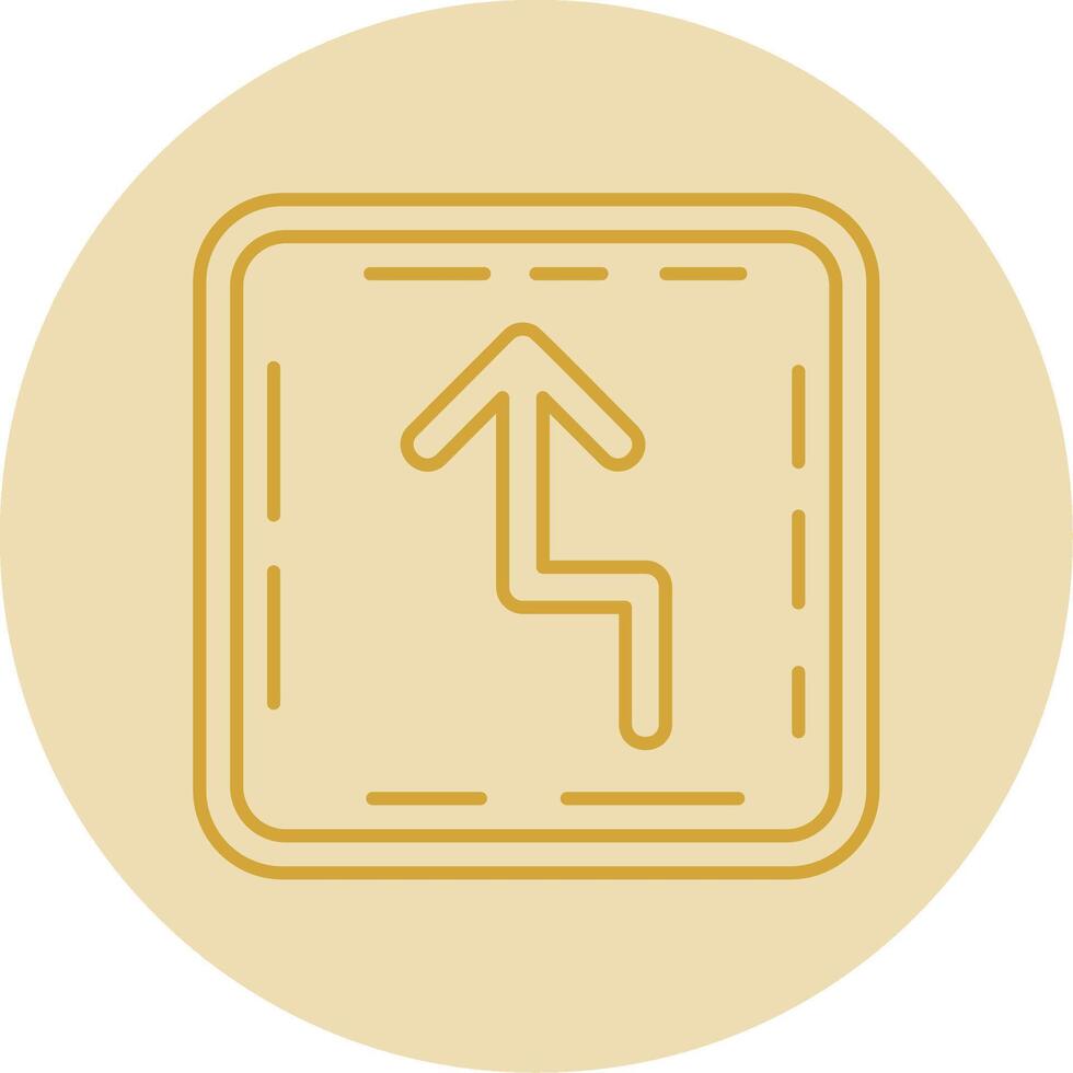Zigzag Line Yellow Circle Icon vector